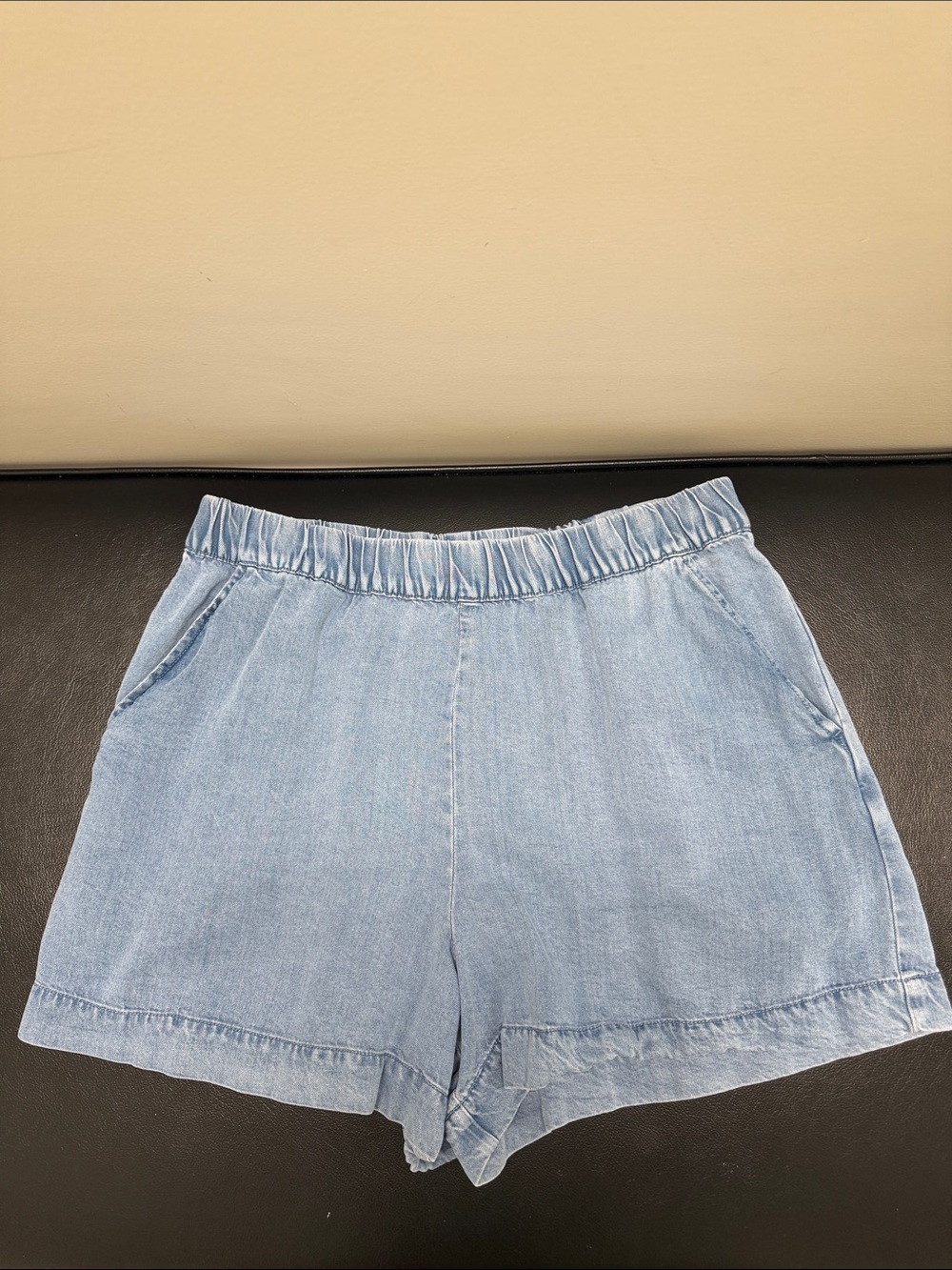 Z Supply Light Blue Denim Elastic-Waist Shorts